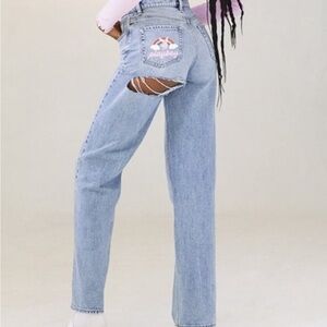 PLAYBOY Women's Light Blue Straight Leg Jeans